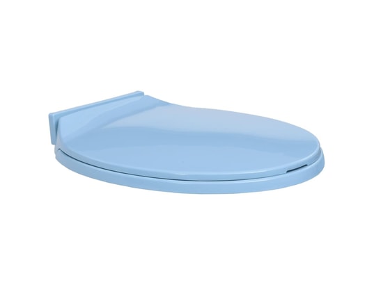 VIDAXL - Siège de toilette à fermeture en douceur bleu ovale