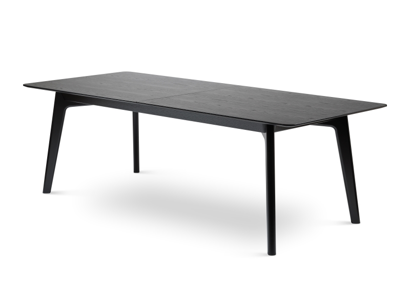 Bordeaux spisebord Sortbeiset bøk med uttrekk. 100x230 cm