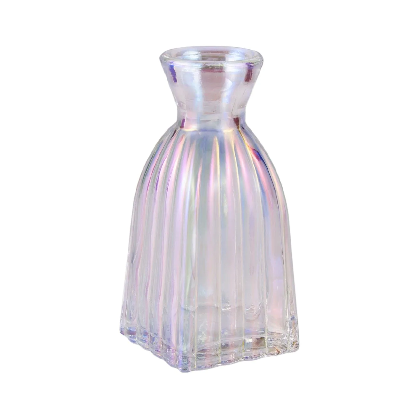 Flaschenvase Pearl, Rillen/eckig, 11 cm