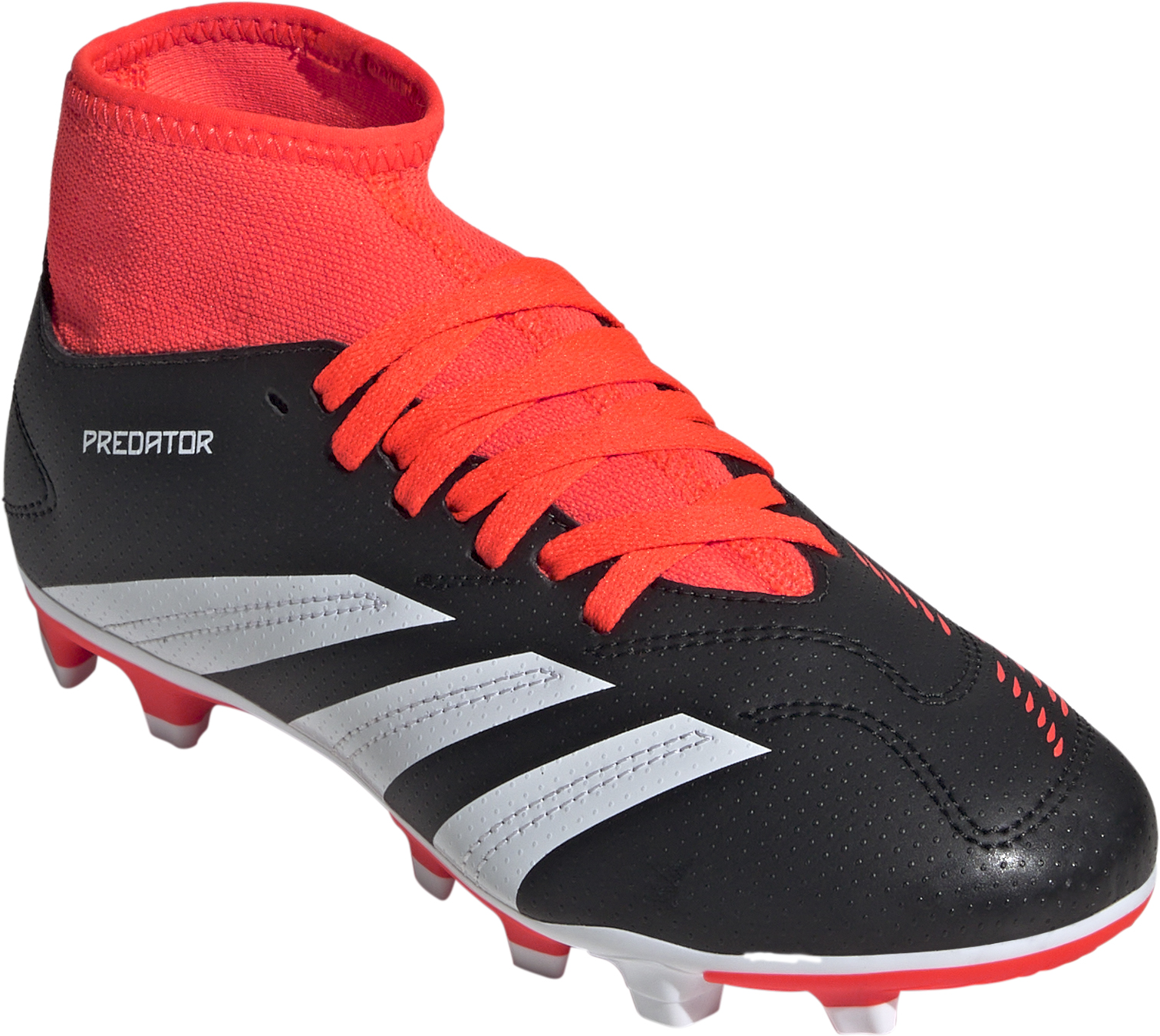 Predator Club Sock FxG Junior Core Black/Footwear White/Solar Red