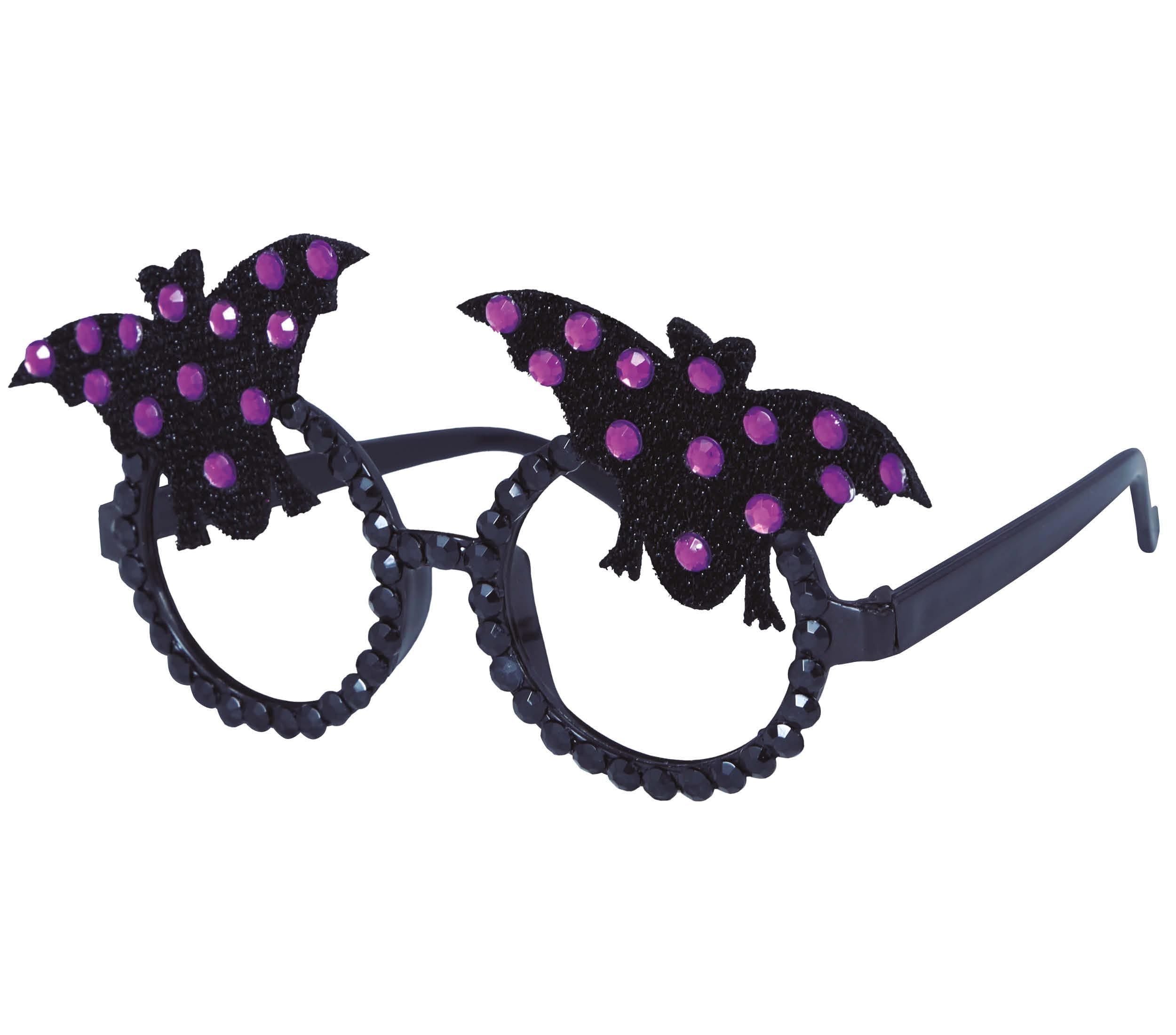 Halloween Bril Vleermuis Glitter