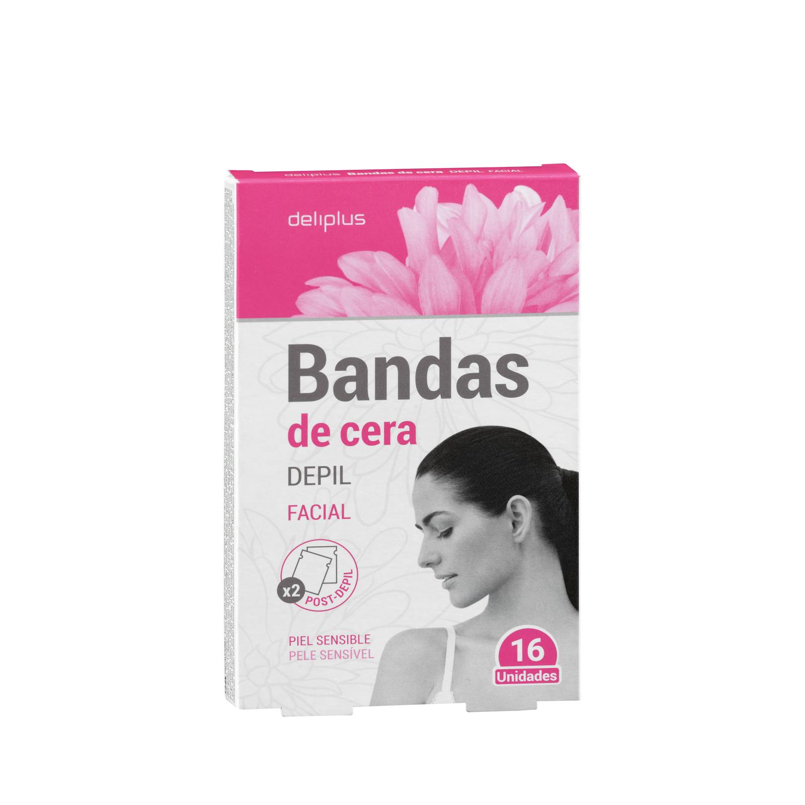 Bandes de cire pour le visage Deliplus pour peaux sensibles