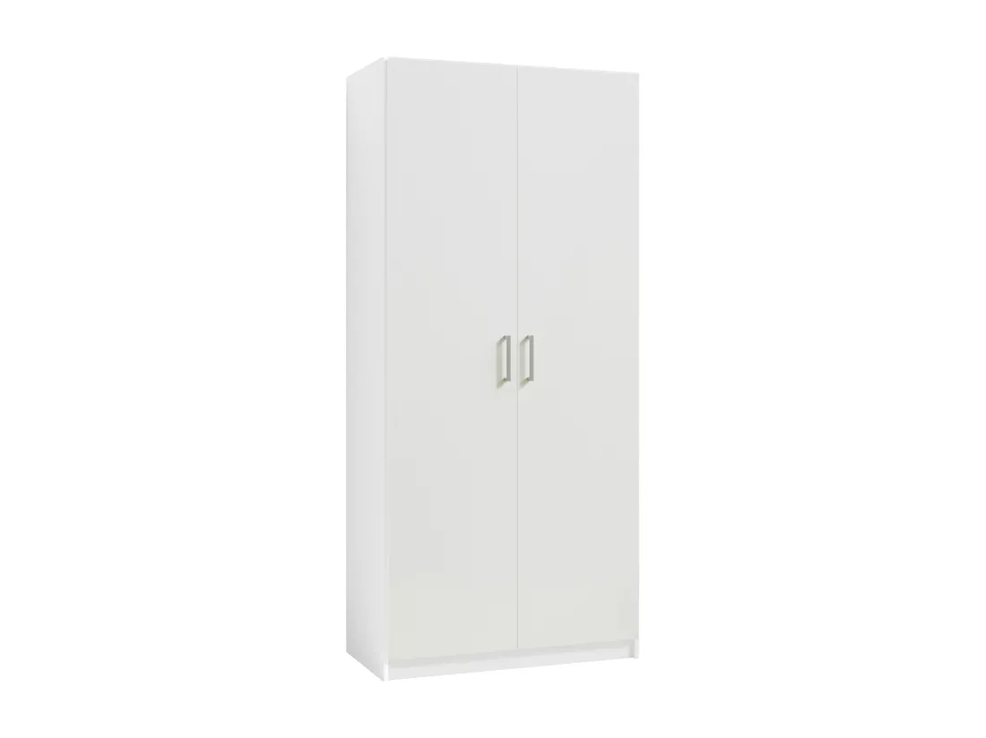 Armoire 2 portes - L92 cm - Blanc - BELOMY