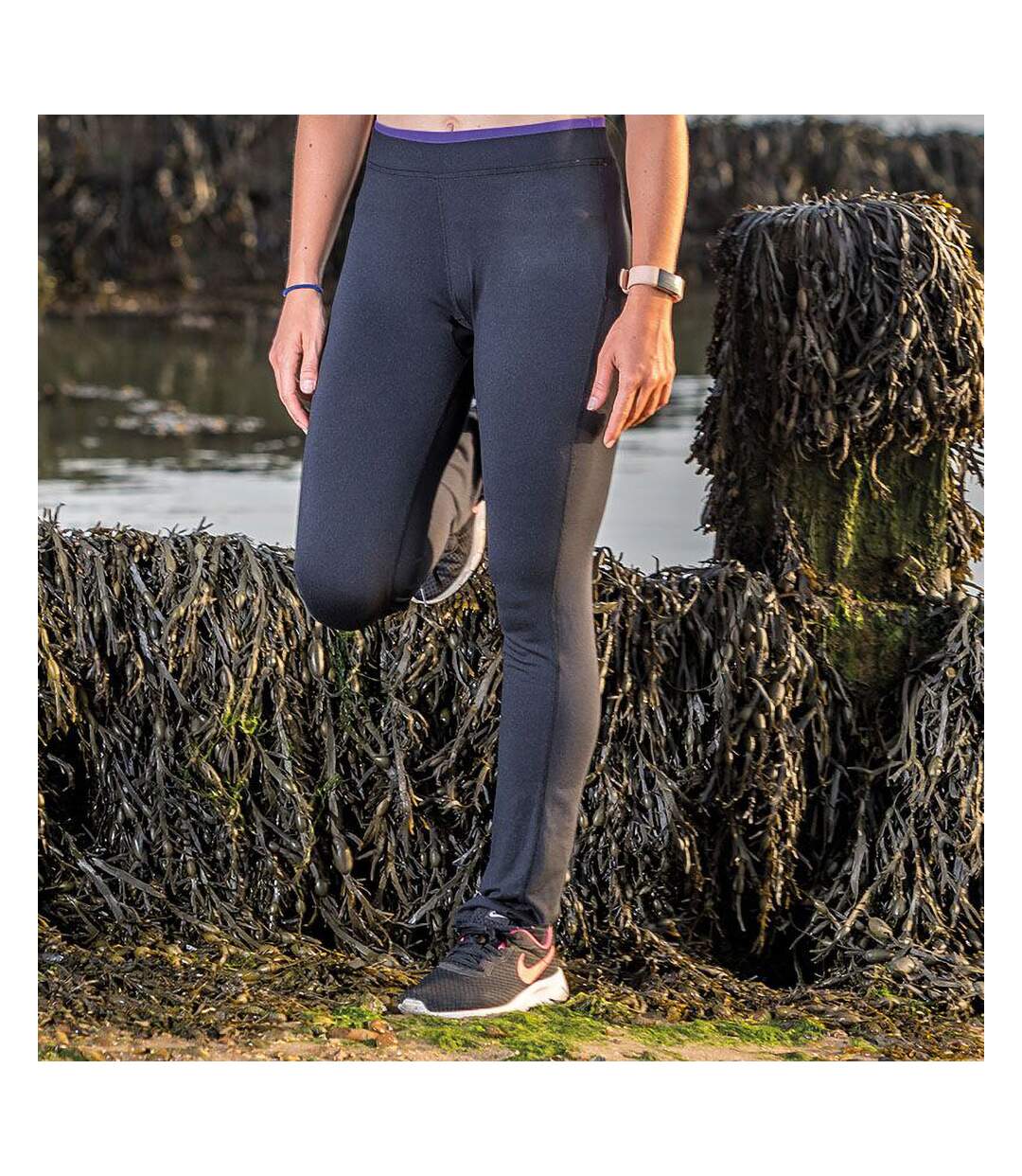 Spiro Fitness - Pantalon de sport - Femme (Noir/Lavande) - UTRW4777