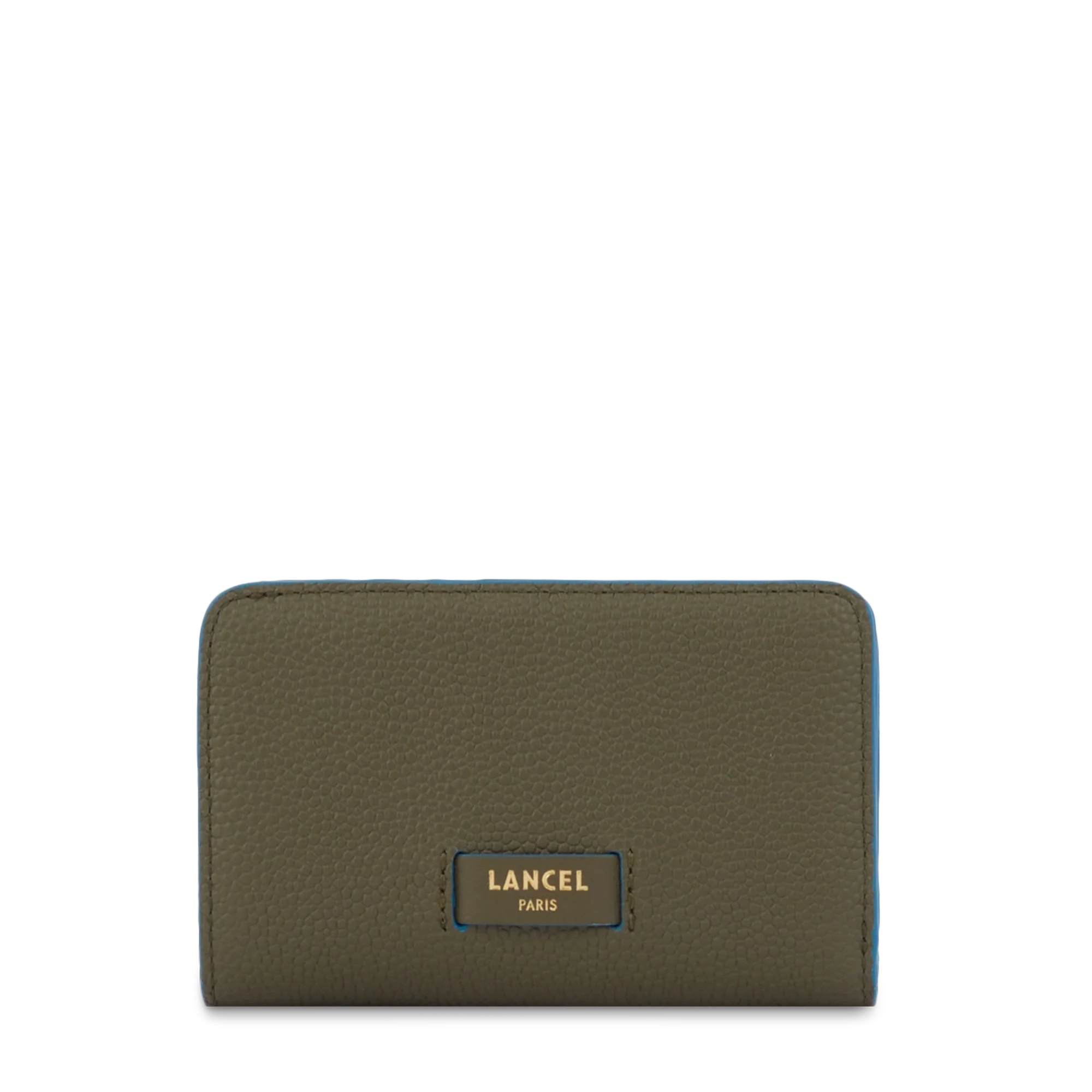 Portefeuille rectangulaire compact zippé Ninon de Lancel-Kaki fonce