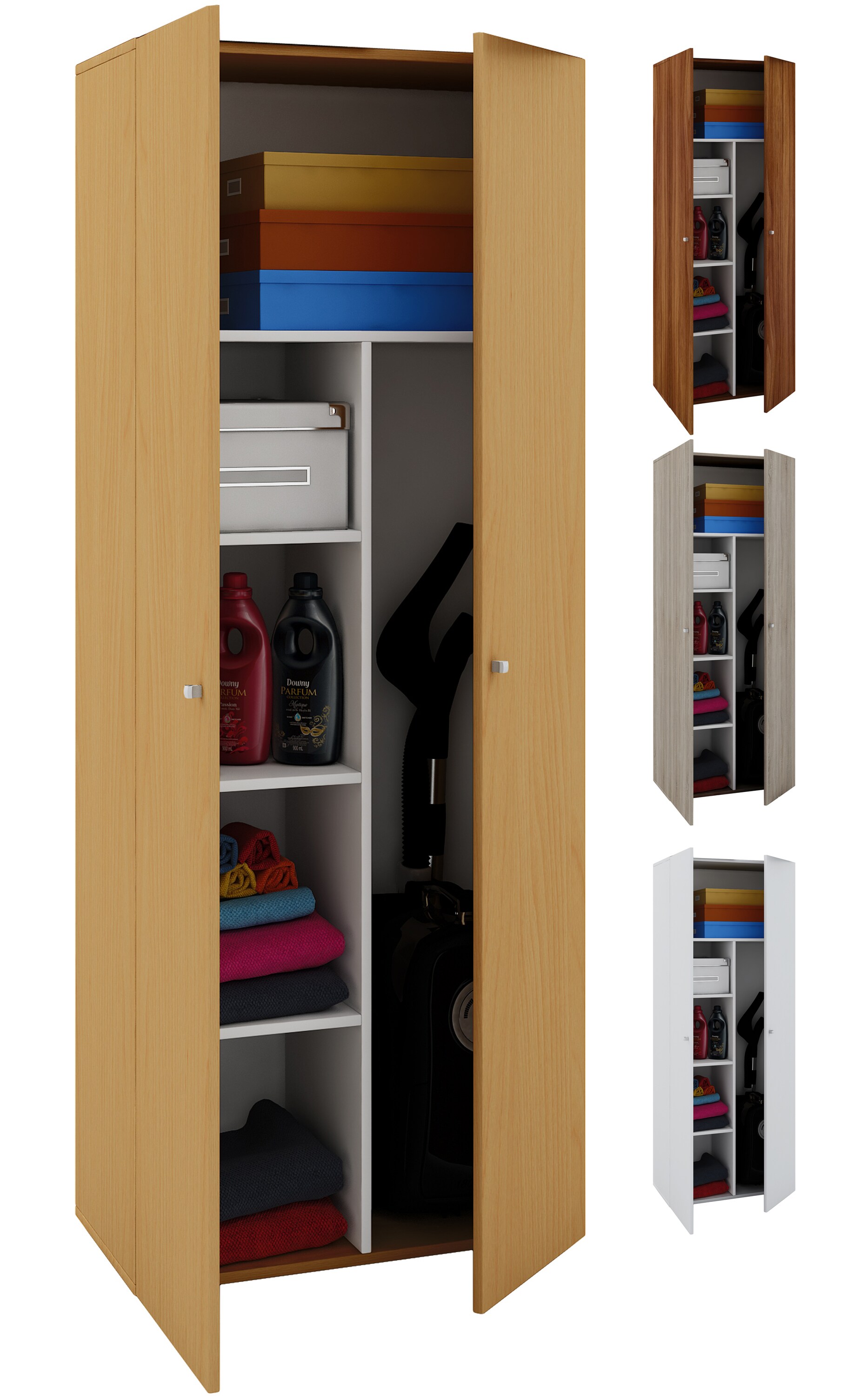 VCM Besenschrank Staubsauger Putzschrank Mehrzweckschrank Haushaltsschrank Vandol