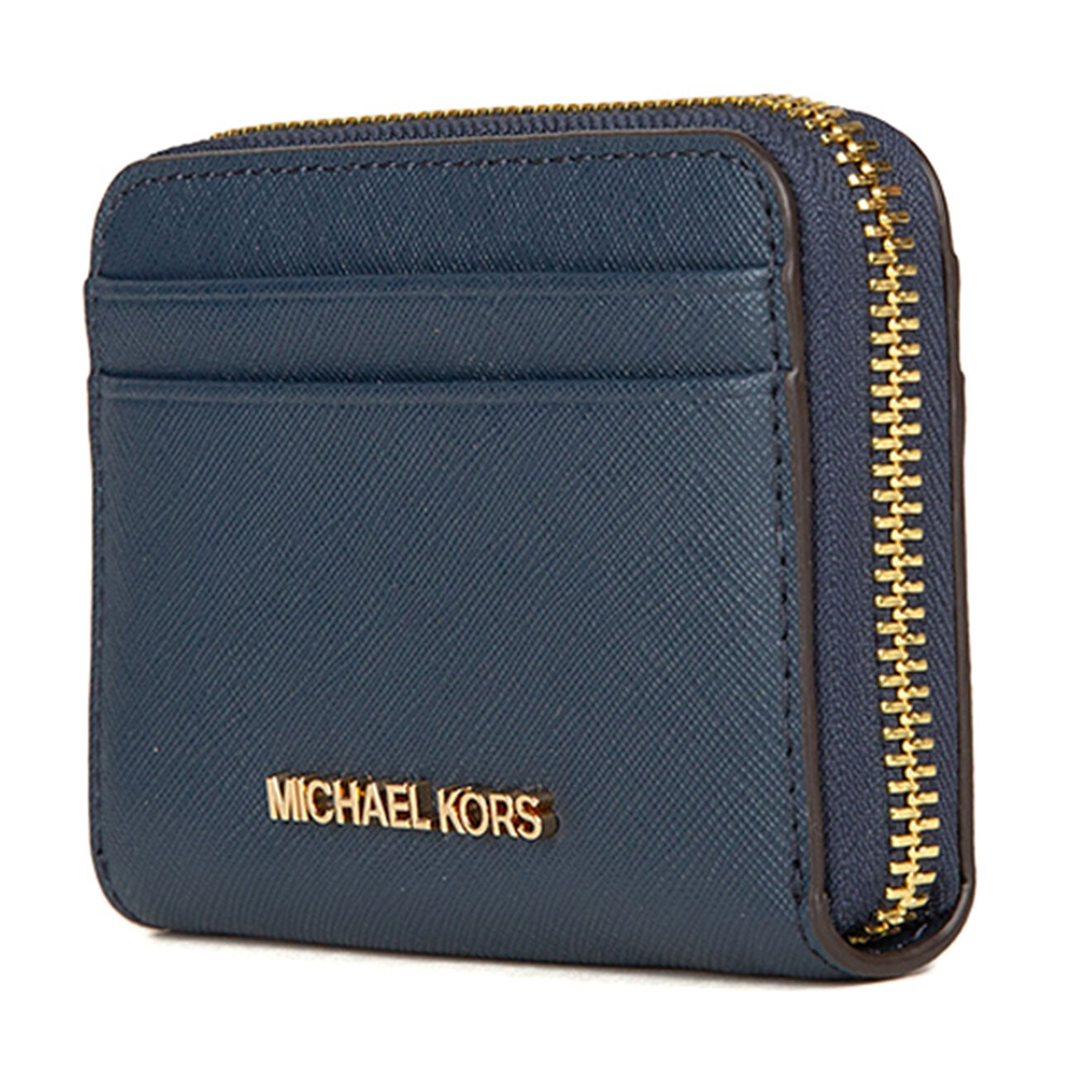 Michael Kors Porte-Monnaie en Cuir Jet Set bleu marine - 11x8 cm