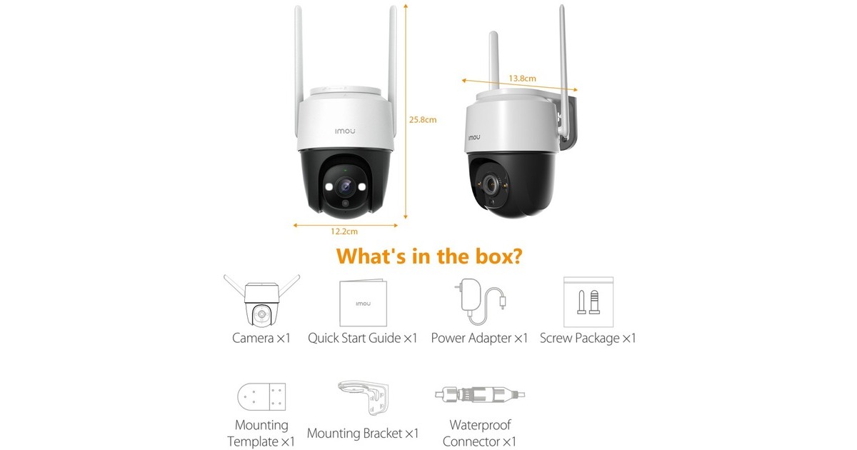 ImouCruiser 2MP beveiligingscamera  (Wit, 1080P, IP66 weersbestendig, Persoonsdetectie)