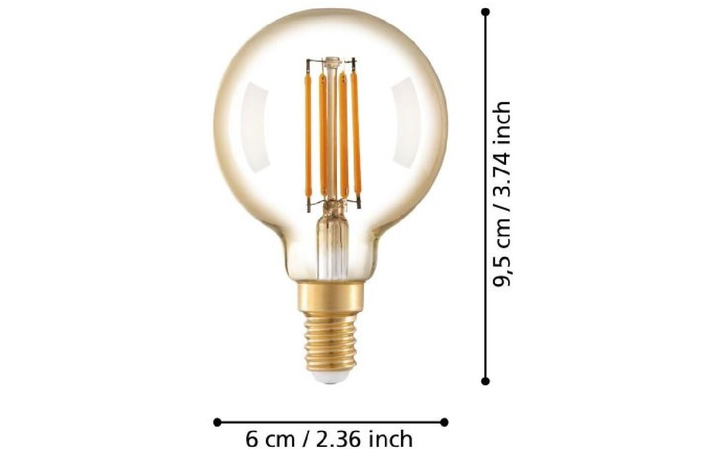 Lampe 4 W E14 WarmweissLED Filament-Leuchtmittel aus amberfarbenem Glas