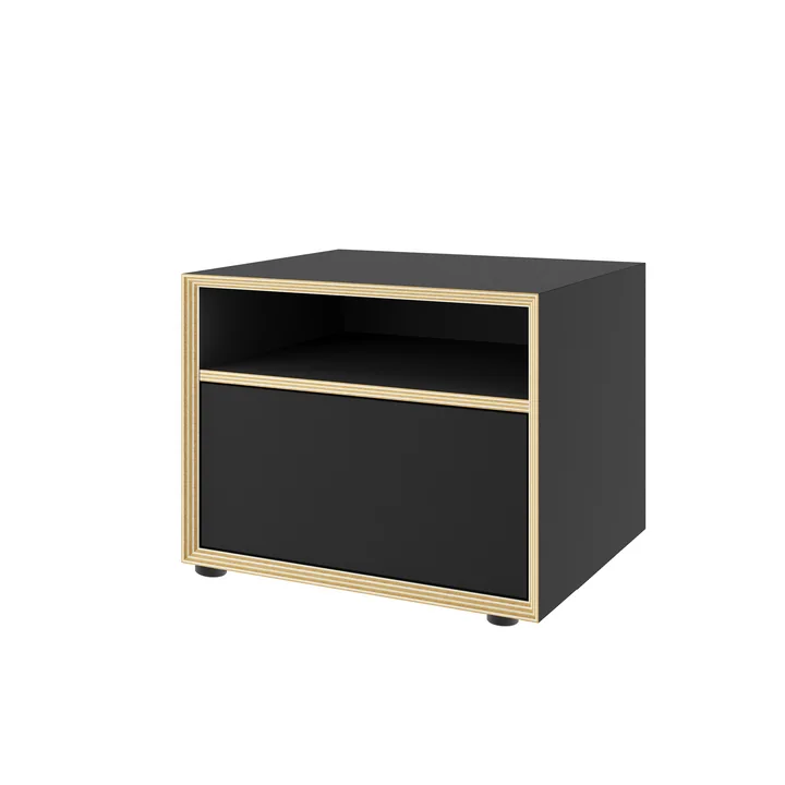 Müller Small Living - Vertiko kleine Kommode mit grosser Schublade unten, schwarz matt