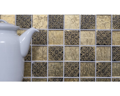 Glasmozaïek XCM 8OP7 30x30 cm goud