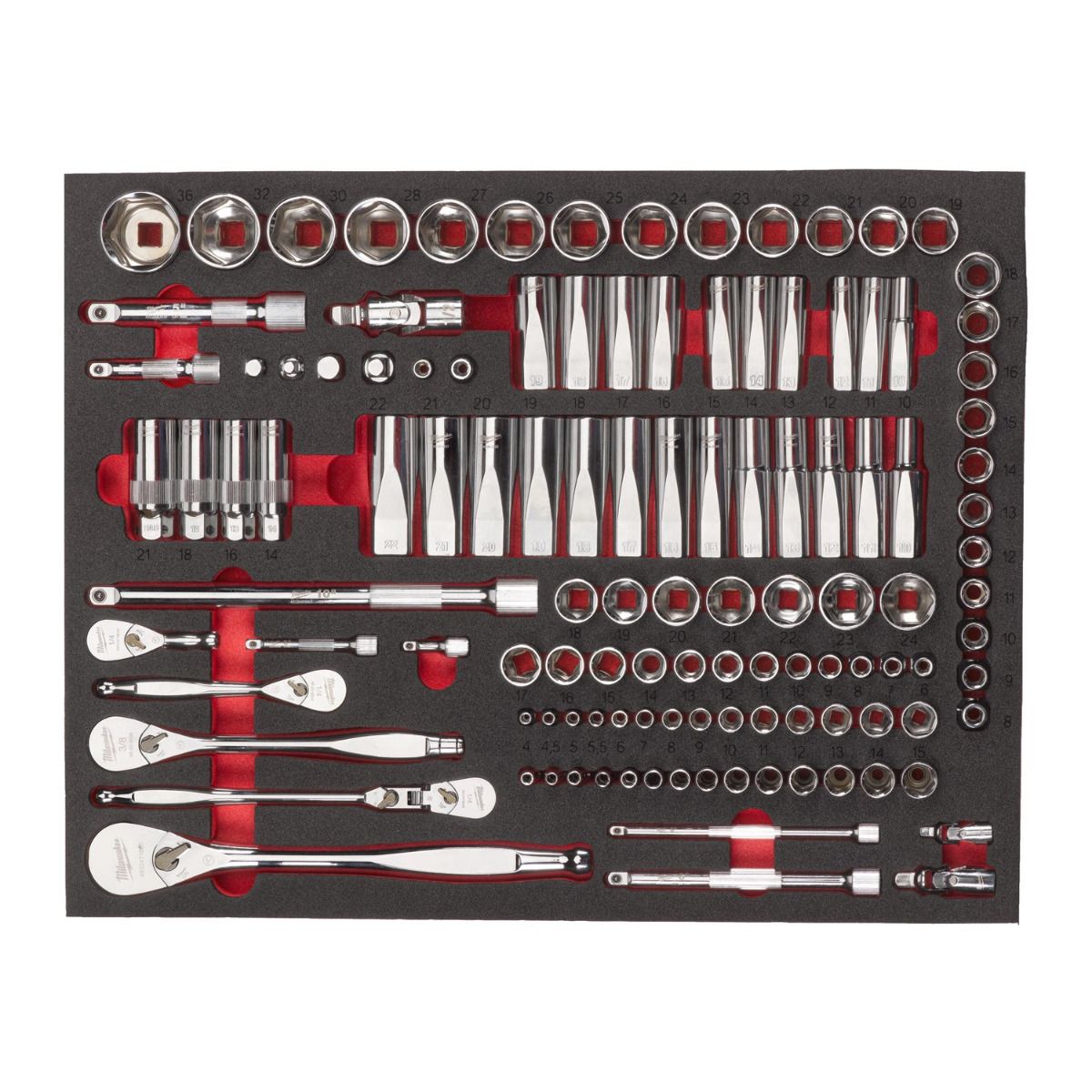 Milwaukee TOOLGUARD™ Gevulde stalen gereedschapswagen rood 78cm EU premium uitvoering 246-delig - 4932493817