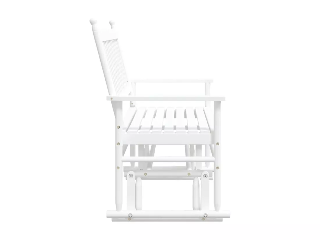 Banc balancelle blanc 118x70x104,5 cm bois massif de peuplier