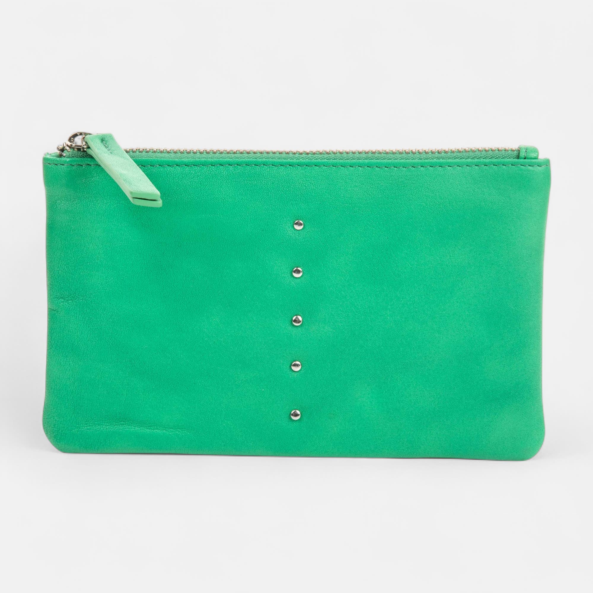 Petite maroquinerie en cuir vert
