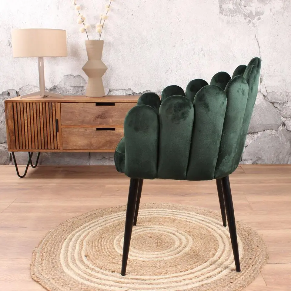 DS4U - Flower eetkamerstoel velvet groen