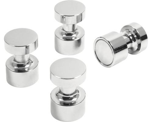 Decoratieve magneet Hold-it zilver, set van 4