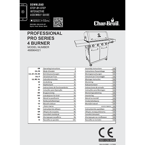 Char-Broil Professional Pro 4 gasgrill - stål