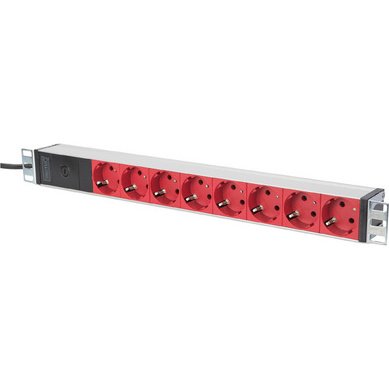 Bloc multiprise 19' 8 ports 1 U, avec parasurtenseur