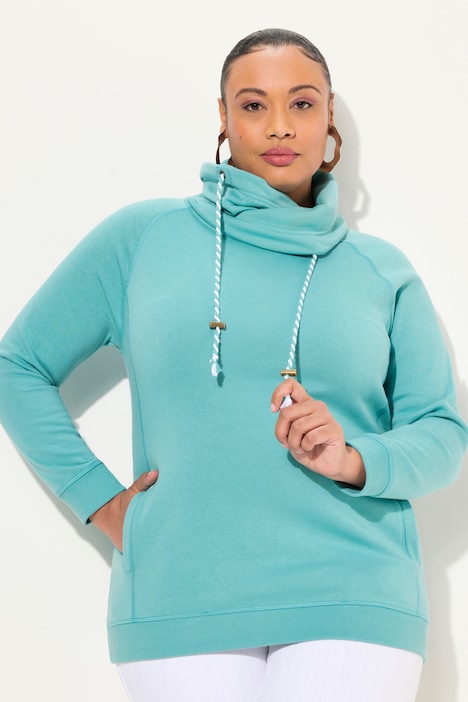 Sweatshirt, weiter Stehkragen, Taschen, Raglan-Langarm