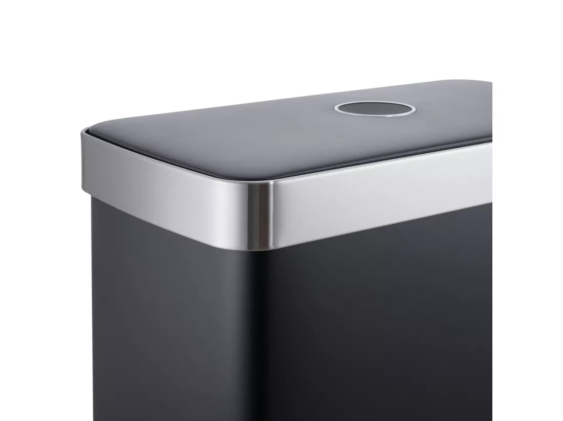SVITA LT2X30 Poubelle 60l Poubelle à pédale 2 compartiments avec couvercle noir