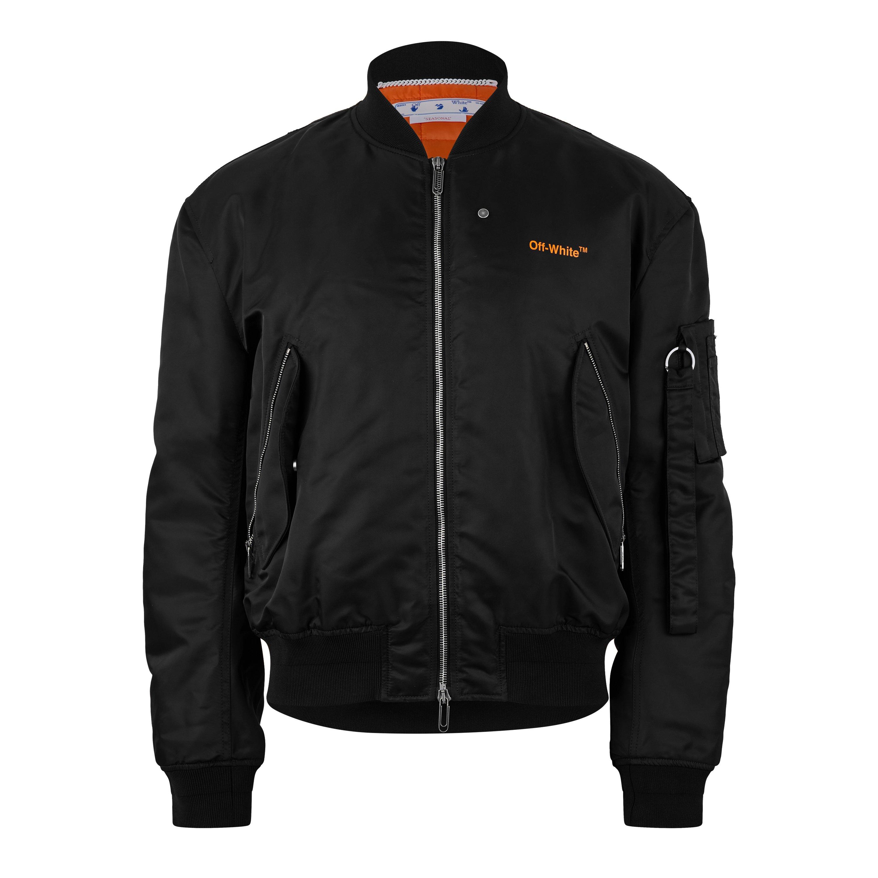 Off White Orange Gradient Bomber Jacket