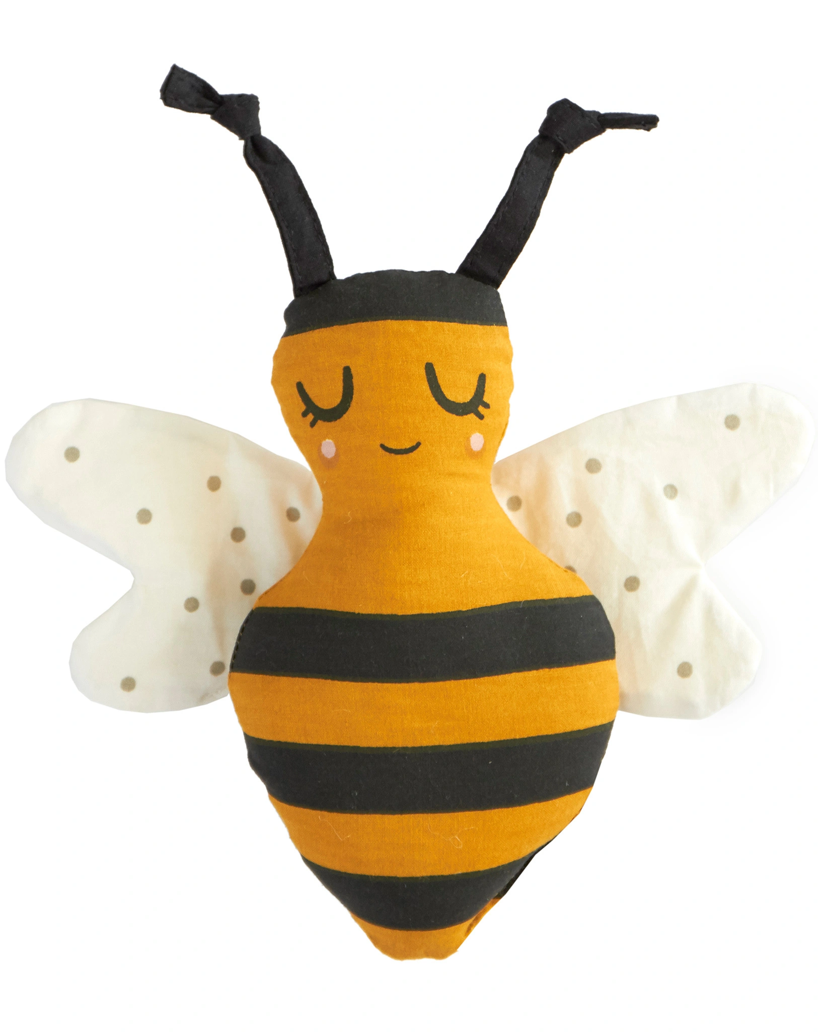 Kuscheltier BEE (18cm) in schwarz/gelb mit Rassel