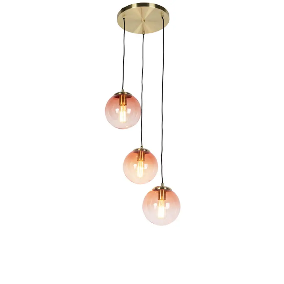 Qazqa hanglampen pallon roze e27