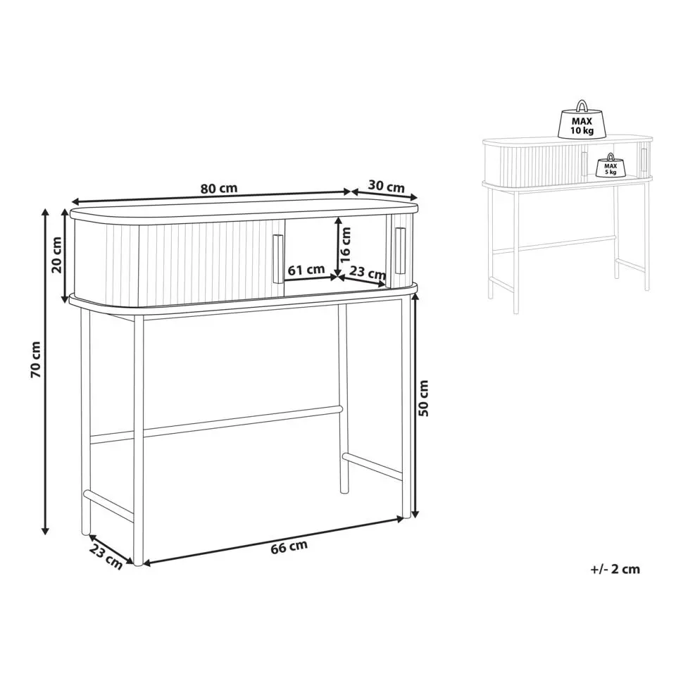 BRADLEY - Sidetable - Lichthout/Zwart - MDF