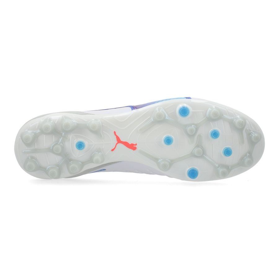 PUMA King Ultimate MG Formula - Blanc/Bleu/Flat Light Gray/Crépuscule