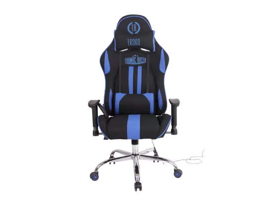 Chaise de bureau - Tissu & Métal chromé - Noir / Bleu - Limit XM