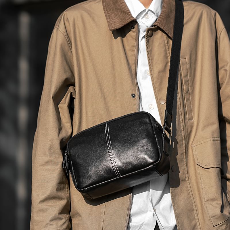 BagBuzz - Crossbodytas van imitatieleer met contrasterende stiksels