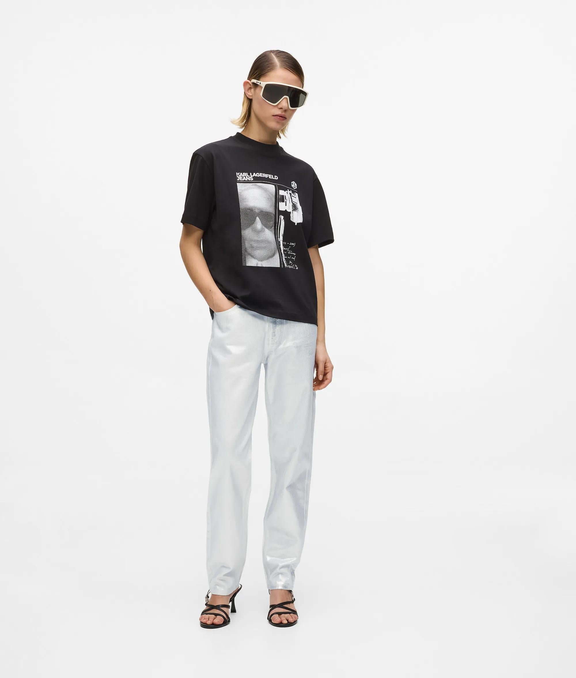 Metallic zilver mom jeans