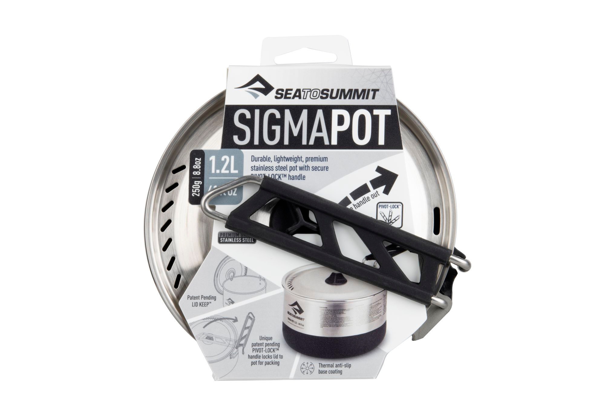 Sea to Summit Sigma Pot Edelstahl Kochtopf 1,2 Liter