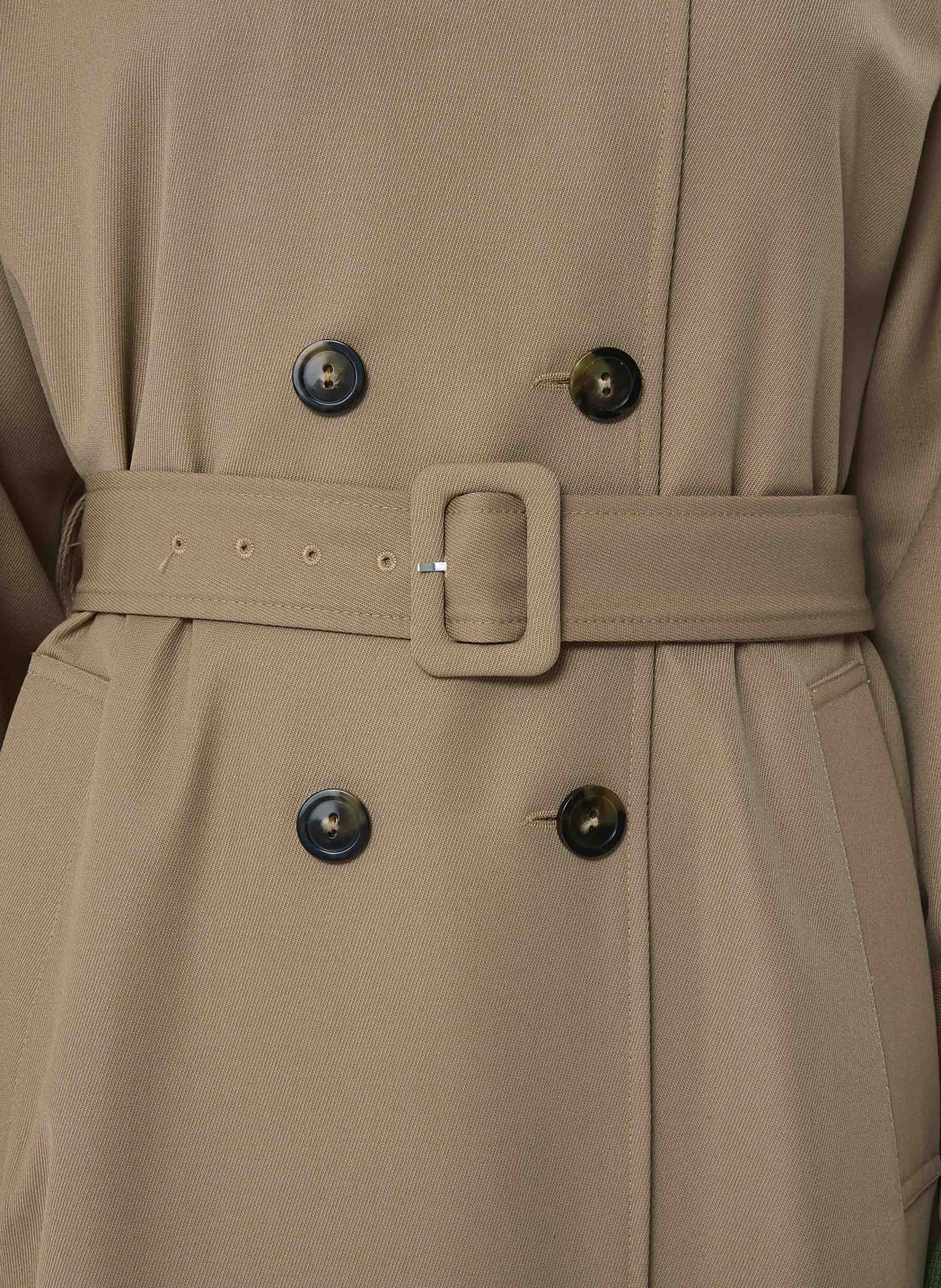 IVANE - Manteau long en laine mélangée | Marron