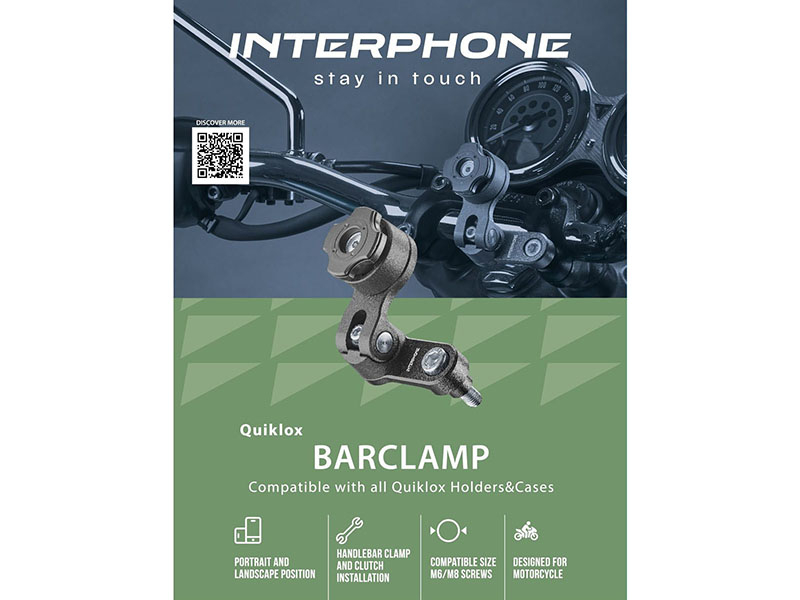 Barclamp QuikLox Motorrad Lenkerklemmen Smartphone Halterung (SMQUIKLOXBARCLAMP) - Schwarz