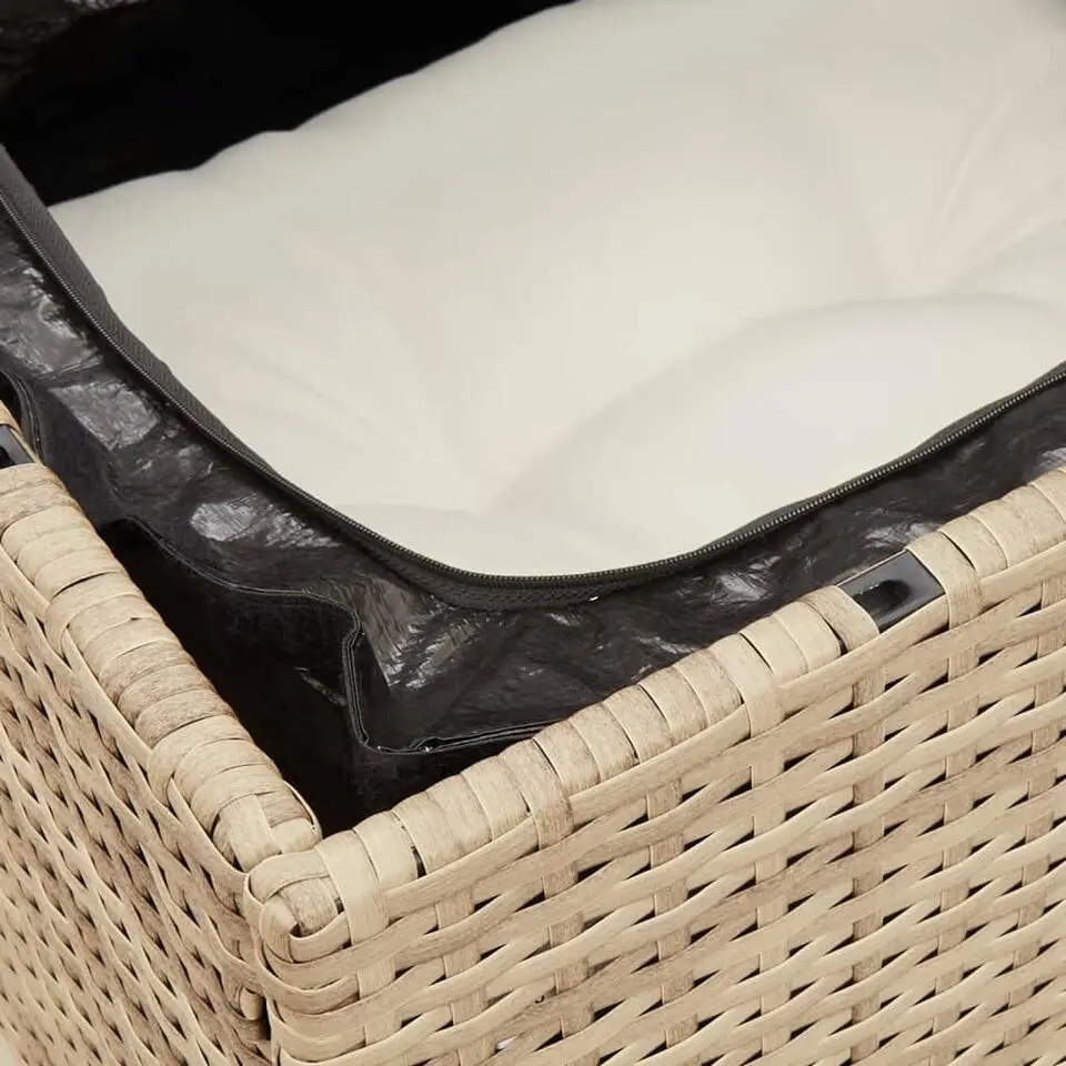 vidaXL - Tuinbank - Beige - Poly rattan