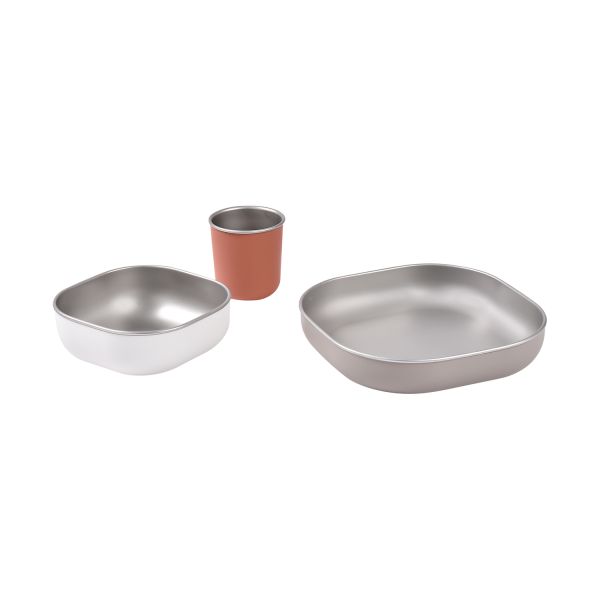 Beaba Eetset – Roestvrij staal – Terracotta
