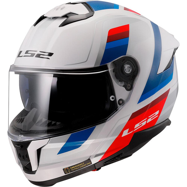 LS2 - Casque FF808 Stream II Vintage Blanc / Bleu / Rouge / Brillant