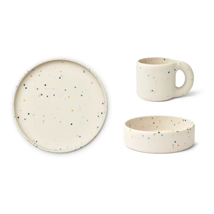 Liewood Set de vaisselle Andie en silicone | Splash dots/Sea shell