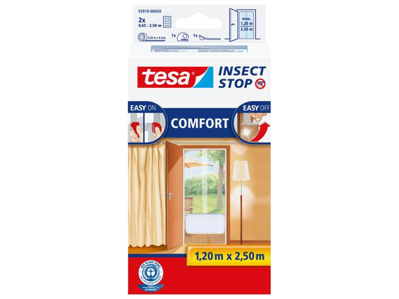 tesa Fliegengitter Insect Stop Comfort Türen weiss Insektenschutz für Türen, weiss