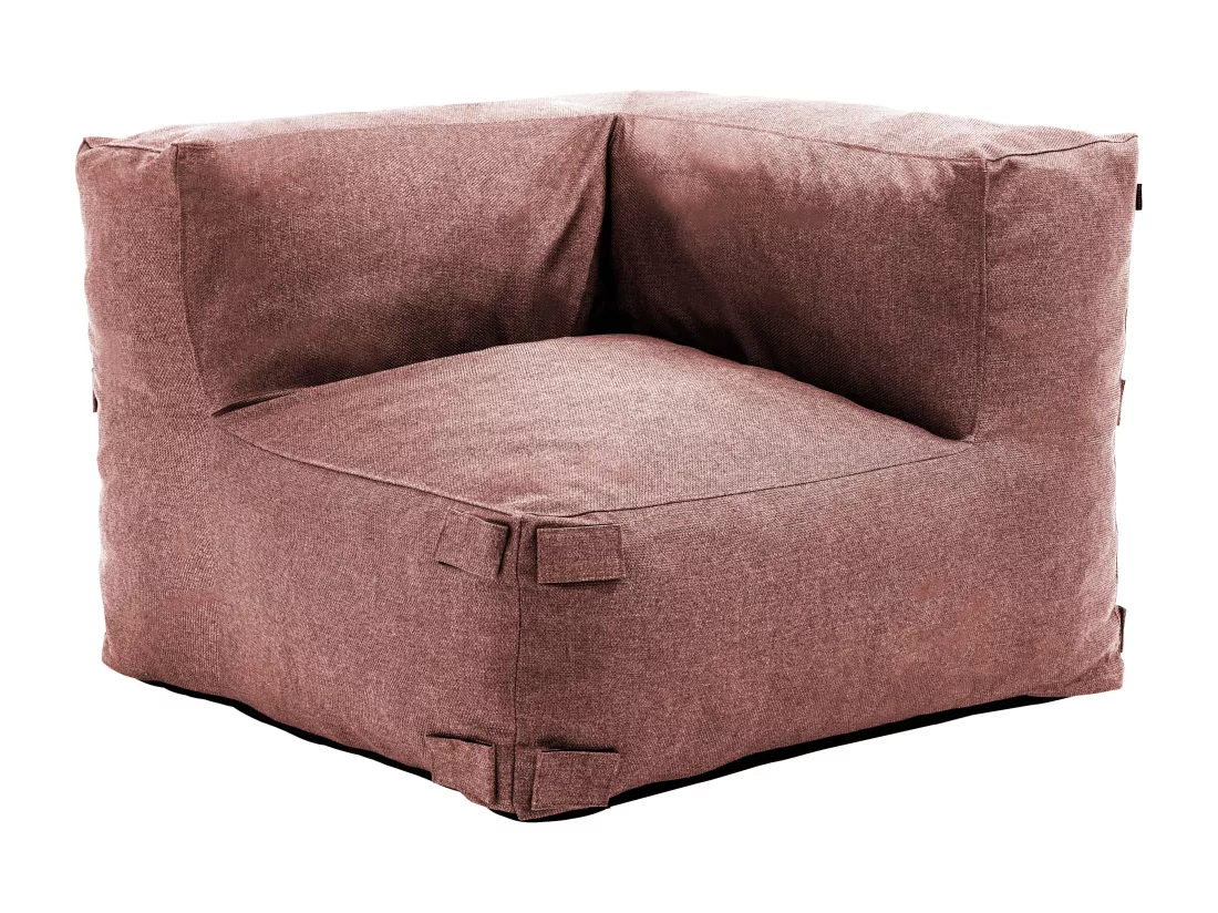 Fauteuil d'angle pour canapé modulable terracotta