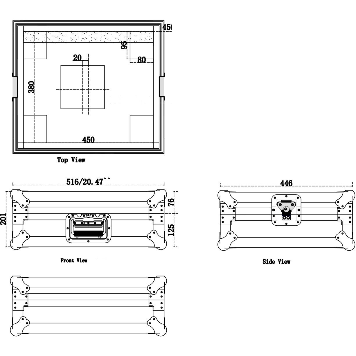 ProDJuser TT1200L BL Case draaitafel-flightcase
