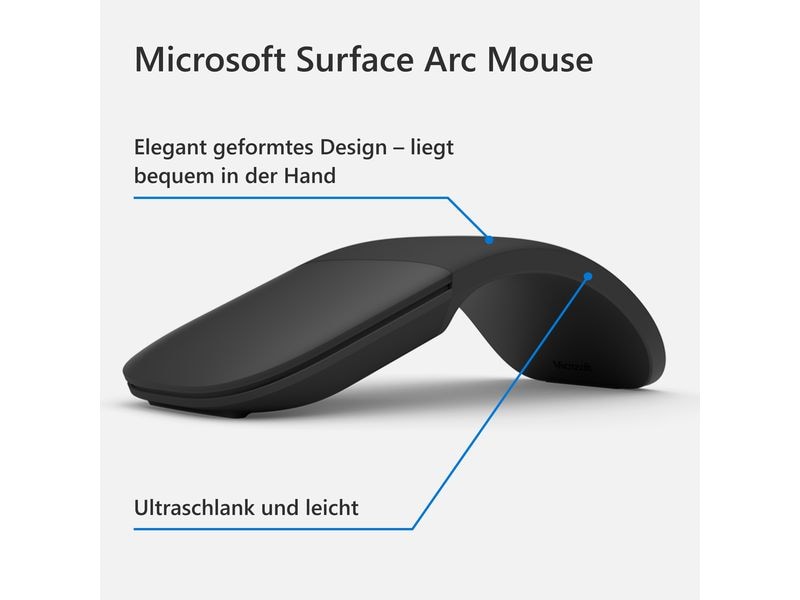 Microsoft Surface Arc Mouse schwarz Zusammenklappbare Bluetooth-Maus