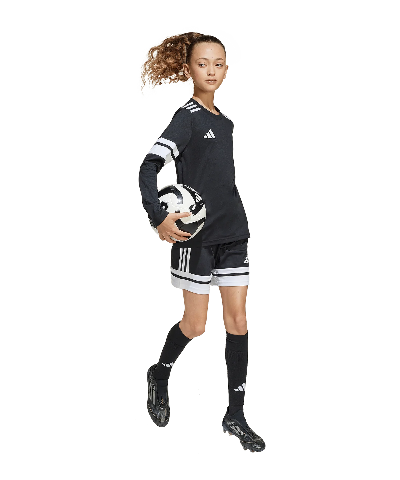 adidas Squadra 25 Trikot Langarm Kids Schwarz