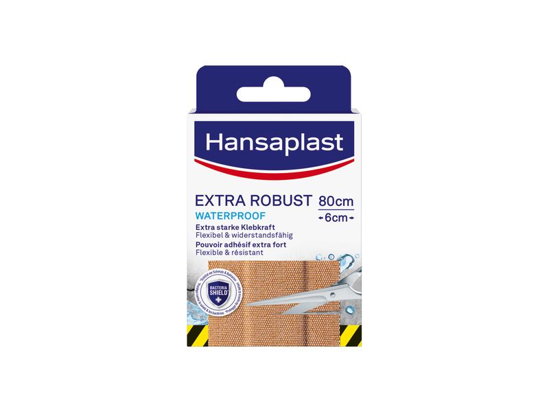 Hansaplast Wundpflaster Extra Robust Waterproof 80 cm x 6 c Widerstandsfähige Pflaster