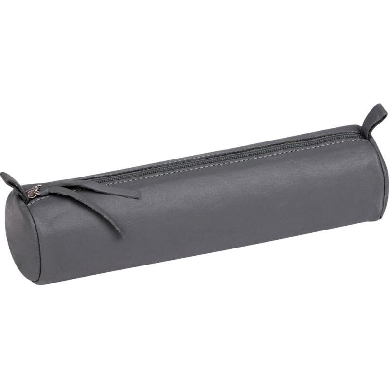 CUIR TEINTE Trousse ronde Ø5,5x22 cm - Assortis