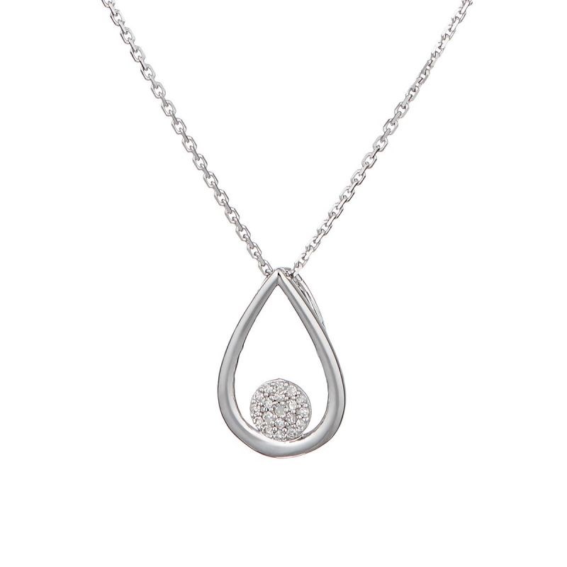 Pendentif Poire Deluxe Or blanc et Diamants