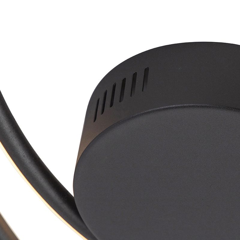 Design plafondlamp zwart incl. LED 3 staps dimbaar - Rowan