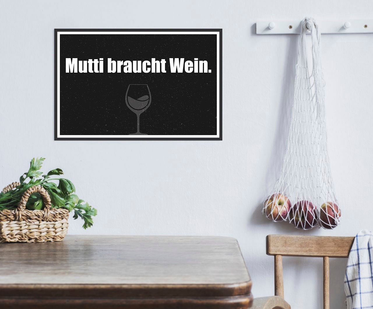 queence Metallbild »Mutti braucht Wein« Getränke | Schriftzug | Schriftzüge 1 Stk. tlg. Stahlschilder
