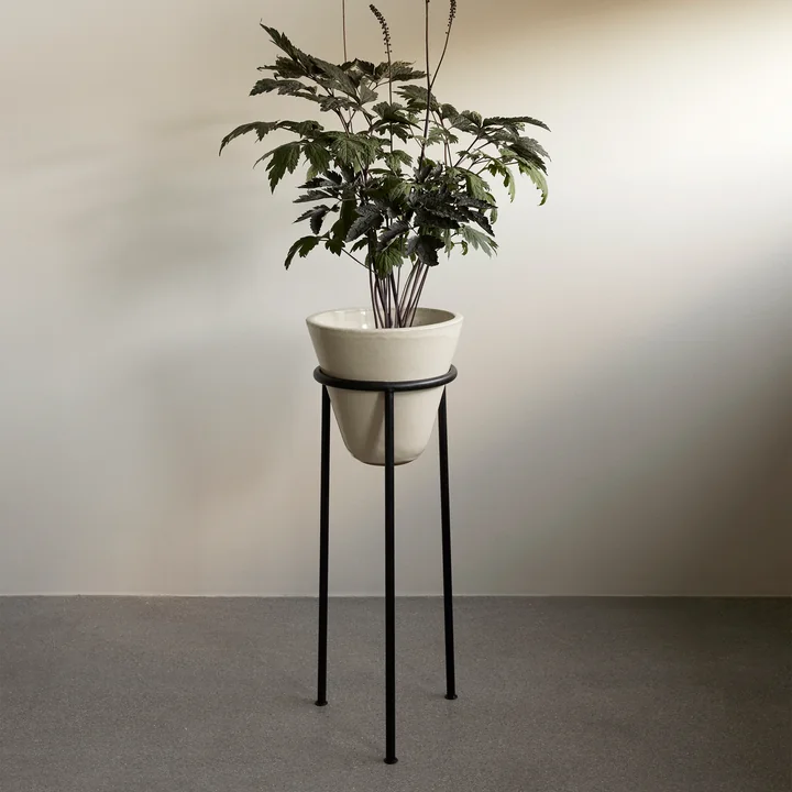 Audo - Daiza Pflanztopf H 35 cm, Ø 48 cm, schwarz / elfenbein